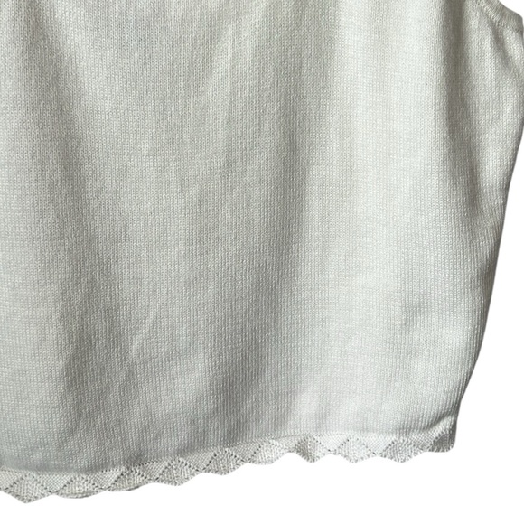 Eberjey Cream Ivory Knit Crop Tank Top Size Small - Picture 2 of 5